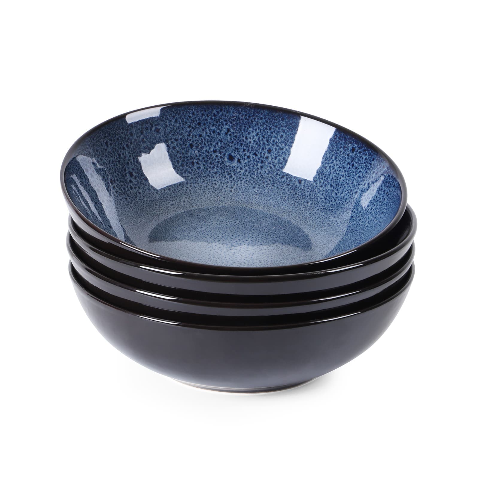 Peacock Reactive Glaze Bowl Set